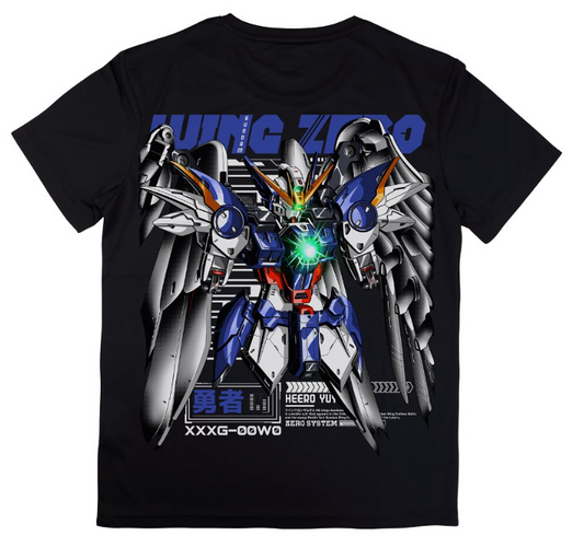 Wing Gundam Zero Custom - White Reflection T-Shirt